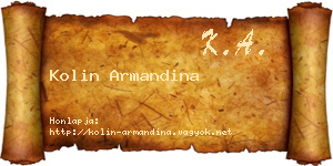 Kolin Armandina névjegykártya